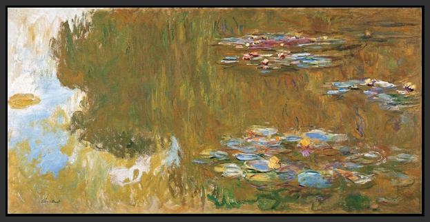 60226_FB1_- titled 'The Water Lily Pond, c. 1917-19' by artist Claude Monet - Wall Art Print on Textured Fine Art Canvas or Paper - Digital Giclee reproduction of art painting. Red Sky Art is India's Online Art Gallery for Home Decor - M2905