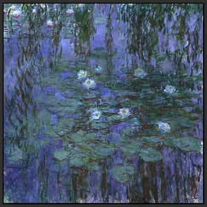 60031_FB1_- titled 'Blue Water Lilies, 1916-1919 ' by artist  Claude Monet - Wall Art Print on Textured Fine Art Canvas or Paper - Digital Giclee reproduction of art painting. Red Sky Art is India's Online Art Gallery for Home Decor - M3062