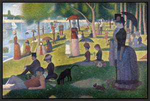 60109_FB1_- titled 'Sunday Afternoon on the Island of Grande Jatte 1864' by artist Georges Seurat - Wall Art Print on Textured Fine Art Canvas or Paper - Digital Giclee reproduction of art painting. Red Sky Art is India's Online Art Gallery for Home Decor - S1615