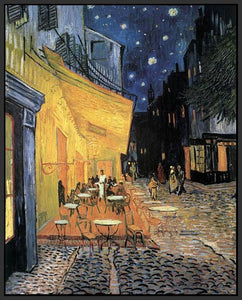 60204_FB1_- titled 'Cafe Terrace at Night' by artist Vincent van Gogh - Wall Art Print on Textured Fine Art Canvas or Paper - Digital Giclee reproduction of art painting. Red Sky Art is India's Online Art Gallery for Home Decor - V207
