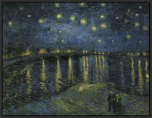 60243_FB1_- titled 'Starry Night Over the Rhone' by artist Vincent van Gogh - Wall Art Print on Textured Fine Art Canvas or Paper - Digital Giclee reproduction of art painting. Red Sky Art is India's Online Art Gallery for Home Decor - V435