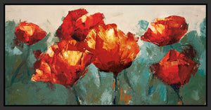 222120_FB2 'Poppies On Slate' by artist Peter Colbert - Wall Art Print on Textured Fine Art Canvas or Paper - Digital Giclee reproduction of art painting. Red Sky Art is India's Online Art Gallery for Home Decor - 111_16123