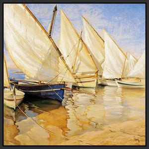 222283_FB2 'White Sails I' by artist Jaume Laporta - Wall Art Print on Textured Fine Art Canvas or Paper - Digital Giclee reproduction of art painting. Red Sky Art is India's Online Art Gallery for Home Decor - 111_LJP100