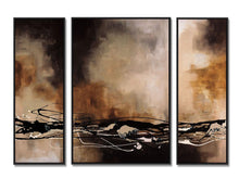 92201_FB2_- titled 'Tobacco and Chocolate - 3 Panel Triptych' by artist Laurie Maitland - Wall Art Print on Textured Fine Art Canvas or Paper - Digital Giclee reproduction of art painting. Red Sky Art is India's Online Art Gallery for Home Decor - 111_TRYP12306