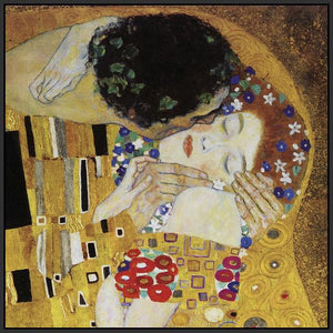 60162_FB2_- titled 'The Kiss (detail) ' by artist  Gustav Klimt - Wall Art Print on Textured Fine Art Canvas or Paper - Digital Giclee reproduction of art painting. Red Sky Art is India's Online Art Gallery for Home Decor - K350
