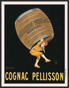 60203_FB2_- titled 'Cognac Pellisson' by artist Vintage Posters - Wall Art Print on Textured Fine Art Canvas or Paper - Digital Giclee reproduction of art painting. Red Sky Art is India's Online Art Gallery for Home Decor - V395