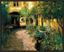 222001_FB3 'Courtyard - Alsace' by artist Philip Craig - Wall Art Print on Textured Fine Art Canvas or Paper - Digital Giclee reproduction of art painting. Red Sky Art is India's Online Art Gallery for Home Decor - 111_2214