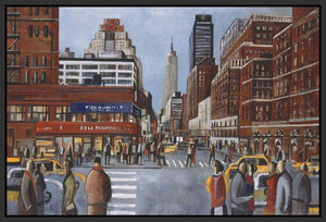 222280_FB3 'New York Avenue' by artist Didier Lourenco - Wall Art Print on Textured Fine Art Canvas or Paper - Digital Giclee reproduction of art painting. Red Sky Art is India's Online Art Gallery for Home Decor - 111_LDP354