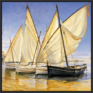 222284_FB3 'White Sails II' by artist Jaume Laporta - Wall Art Print on Textured Fine Art Canvas or Paper - Digital Giclee reproduction of art painting. Red Sky Art is India's Online Art Gallery for Home Decor - 111_LJP101
