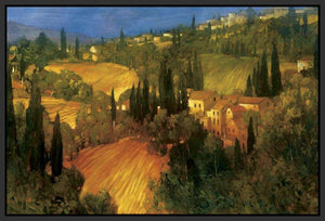 222329_FB3 'Hillside - Tuscany' by artist Philip Craig - Wall Art Print on Textured Fine Art Canvas or Paper - Digital Giclee reproduction of art painting. Red Sky Art is India's Online Art Gallery for Home Decor - 111_POD5099