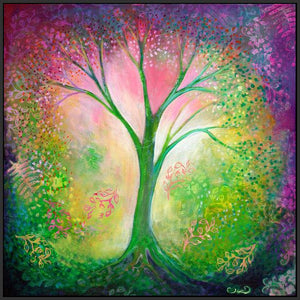 60025_FB3_- titled 'Tree of Tranquility' by artist  Jennifer Lommers - Wall Art Print on Textured Fine Art Canvas or Paper - Digital Giclee reproduction of art painting. Red Sky Art is India's Online Art Gallery for Home Decor - L4607