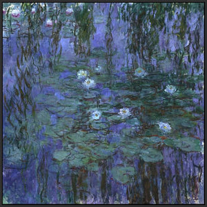 60031_FB3_- titled 'Blue Water Lilies, 1916-1919 ' by artist  Claude Monet - Wall Art Print on Textured Fine Art Canvas or Paper - Digital Giclee reproduction of art painting. Red Sky Art is India's Online Art Gallery for Home Decor - M3062