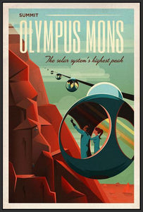 60097_FB3_- titled 'Space X Mars Tourism Poster for Olympus Mons' by artist Vintage Reproduction - Wall Art Print on Textured Fine Art Canvas or Paper - Digital Giclee reproduction of art painting. Red Sky Art is India's Online Art Gallery for Home Decor - V1842