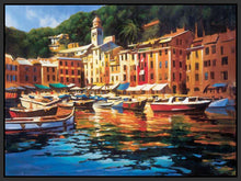 222025_FB4 'Portofino Colors' by artist Michael OToole - Wall Art Print on Textured Fine Art Canvas or Paper - Digital Giclee reproduction of art painting. Red Sky Art is India's Online Art Gallery for Home Decor - 111_8096