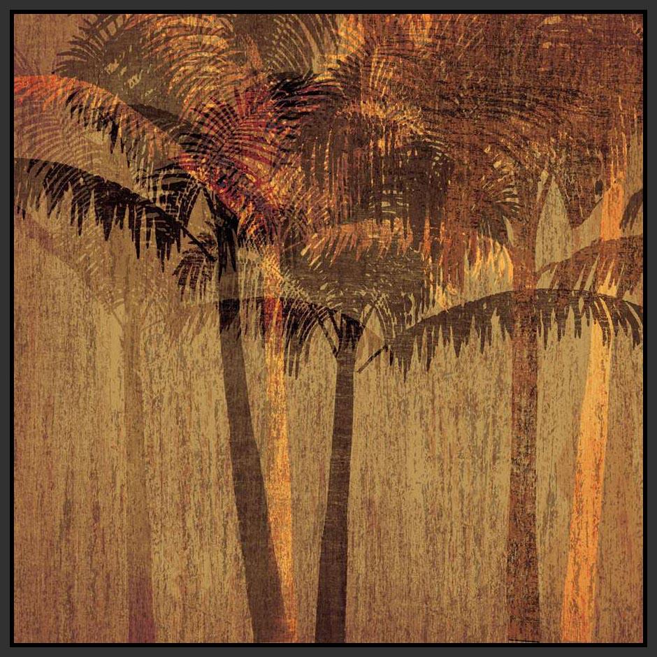 222238_FB4 'Sunset Palms II' by artist Amori - Wall Art Print on Textured Fine Art Canvas or Paper - Digital Giclee reproduction of art painting. Red Sky Art is India's Online Art Gallery for Home Decor - 111_APP118