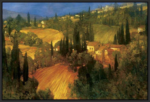 222329_FB5 'Hillside - Tuscany' by artist Philip Craig - Wall Art Print on Textured Fine Art Canvas or Paper - Digital Giclee reproduction of art painting. Red Sky Art is India's Online Art Gallery for Home Decor - 111_POD5099