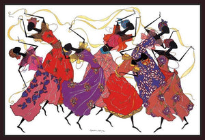 222223_FD1 'Lead Dancer in Purple Gown' by artist Augusta Asberry - Wall Art Print on Textured Fine Art Canvas or Paper - Digital Giclee reproduction of art painting. Red Sky Art is India's Online Art Gallery for Home Decor - 111_AAP103