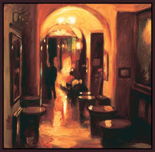 222270_FD1 'Italian Restaurant' by artist Pam Ingalls - Wall Art Print on Textured Fine Art Canvas or Paper - Digital Giclee reproduction of art painting. Red Sky Art is India's Online Art Gallery for Home Decor - 111_IPP306