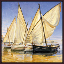 222284_FD1 'White Sails II' by artist Jaume Laporta - Wall Art Print on Textured Fine Art Canvas or Paper - Digital Giclee reproduction of art painting. Red Sky Art is India's Online Art Gallery for Home Decor - 111_LJP101