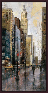 222245_FD2 'Rainy Day in Manhattan' by artist Marti Bofarull - Wall Art Print on Textured Fine Art Canvas or Paper - Digital Giclee reproduction of art painting. Red Sky Art is India's Online Art Gallery for Home Decor - 111_BMP350