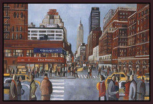222280_FD2 'New York Avenue' by artist Didier Lourenco - Wall Art Print on Textured Fine Art Canvas or Paper - Digital Giclee reproduction of art painting. Red Sky Art is India's Online Art Gallery for Home Decor - 111_LDP354