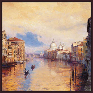 222409_FD2 'The Grand Canal' by artist Curt Walters - Wall Art Print on Textured Fine Art Canvas or Paper - Digital Giclee reproduction of art painting. Red Sky Art is India's Online Art Gallery for Home Decor - 111_WCP209