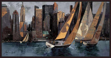 222241_FD3 'Sailboats in Manhattan I' by artist Marti Bofarull - Wall Art Print on Textured Fine Art Canvas or Paper - Digital Giclee reproduction of art painting. Red Sky Art is India's Online Art Gallery for Home Decor - 111_BMP306