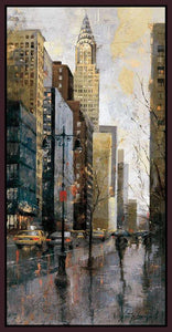 222245_FD4 'Rainy Day in Manhattan' by artist Marti Bofarull - Wall Art Print on Textured Fine Art Canvas or Paper - Digital Giclee reproduction of art painting. Red Sky Art is India's Online Art Gallery for Home Decor - 111_BMP350