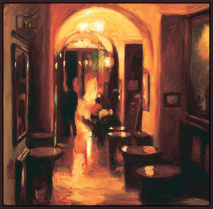 222270_FD5 'Italian Restaurant' by artist Pam Ingalls - Wall Art Print on Textured Fine Art Canvas or Paper - Digital Giclee reproduction of art painting. Red Sky Art is India's Online Art Gallery for Home Decor - 111_IPP306