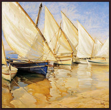 222283_FD5 'White Sails I' by artist Jaume Laporta - Wall Art Print on Textured Fine Art Canvas or Paper - Digital Giclee reproduction of art painting. Red Sky Art is India's Online Art Gallery for Home Decor - 111_LJP100