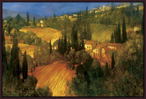 222329_FD5 'Hillside - Tuscany' by artist Philip Craig - Wall Art Print on Textured Fine Art Canvas or Paper - Digital Giclee reproduction of art painting. Red Sky Art is India's Online Art Gallery for Home Decor - 111_POD5099