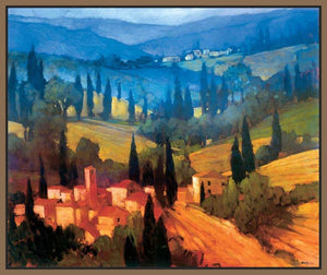 222006_FN1 'Tuscan Valley View' by artist Philip Craig - Wall Art Print on Textured Fine Art Canvas or Paper - Digital Giclee reproduction of art painting. Red Sky Art is India's Online Art Gallery for Home Decor - 111_2309