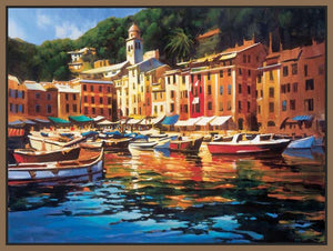 222025_FN1 'Portofino Colors' by artist Michael OToole - Wall Art Print on Textured Fine Art Canvas or Paper - Digital Giclee reproduction of art painting. Red Sky Art is India's Online Art Gallery for Home Decor - 111_8096