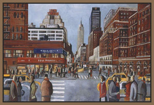 222280_FN1 'New York Avenue' by artist Didier Lourenco - Wall Art Print on Textured Fine Art Canvas or Paper - Digital Giclee reproduction of art painting. Red Sky Art is India's Online Art Gallery for Home Decor - 111_LDP354