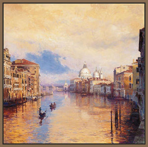 222409_FN1 'The Grand Canal' by artist Curt Walters - Wall Art Print on Textured Fine Art Canvas or Paper - Digital Giclee reproduction of art painting. Red Sky Art is India's Online Art Gallery for Home Decor - 111_WCP209