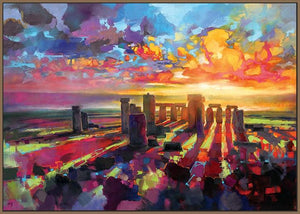 45129_FN1 - titled 'Stonehenge Equinox' by artist Scott Naismith - Wall Art Print on Textured Fine Art Canvas or Paper - Digital Giclee reproduction of art painting. Red Sky Art is India's Online Art Gallery for Home Decor - 55_WDC96373