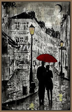 60210_FN1_- titled 'Rainy Promenade' by artist Loui Jover - Wall Art Print on Textured Fine Art Canvas or Paper - Digital Giclee reproduction of art painting. Red Sky Art is India's Online Art Gallery for Home Decor - J821