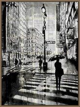 60211_FN1_- titled 'Manhattan Moment' by artist Loui Jover - Wall Art Print on Textured Fine Art Canvas or Paper - Digital Giclee reproduction of art painting. Red Sky Art is India's Online Art Gallery for Home Decor - J861