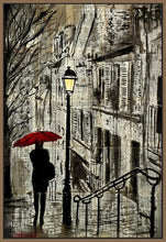 60086_FN1_- titled 'The Walk Home' by artist Loui Jover - Wall Art Print on Textured Fine Art Canvas or Paper - Digital Giclee reproduction of art painting. Red Sky Art is India's Online Art Gallery for Home Decor - J862