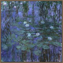 60031_FN1_- titled 'Blue Water Lilies, 1916-1919 ' by artist  Claude Monet - Wall Art Print on Textured Fine Art Canvas or Paper - Digital Giclee reproduction of art painting. Red Sky Art is India's Online Art Gallery for Home Decor - M3062