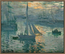60045_FN1_- titled 'Sunrise (Marine), 1873' by artist  Claude Monet - Wall Art Print on Textured Fine Art Canvas or Paper - Digital Giclee reproduction of art painting. Red Sky Art is India's Online Art Gallery for Home Decor - M3242