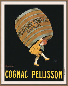 60203_FN1_- titled 'Cognac Pellisson' by artist Vintage Posters - Wall Art Print on Textured Fine Art Canvas or Paper - Digital Giclee reproduction of art painting. Red Sky Art is India's Online Art Gallery for Home Decor - V395