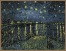 60243_FN1_- titled 'Starry Night Over the Rhone' by artist Vincent van Gogh - Wall Art Print on Textured Fine Art Canvas or Paper - Digital Giclee reproduction of art painting. Red Sky Art is India's Online Art Gallery for Home Decor - V435