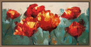 222120_FN2 'Poppies On Slate' by artist Peter Colbert - Wall Art Print on Textured Fine Art Canvas or Paper - Digital Giclee reproduction of art painting. Red Sky Art is India's Online Art Gallery for Home Decor - 111_16123