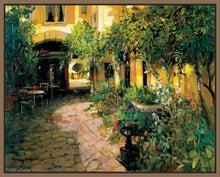 222001_FN2 'Courtyard - Alsace' by artist Philip Craig - Wall Art Print on Textured Fine Art Canvas or Paper - Digital Giclee reproduction of art painting. Red Sky Art is India's Online Art Gallery for Home Decor - 111_2214