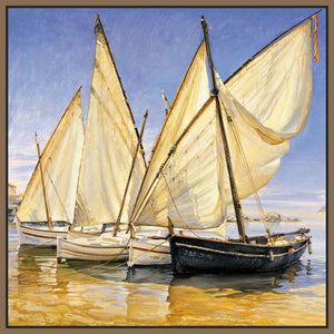 222284_FN2 'White Sails II' by artist Jaume Laporta - Wall Art Print on Textured Fine Art Canvas or Paper - Digital Giclee reproduction of art painting. Red Sky Art is India's Online Art Gallery for Home Decor - 111_LJP101
