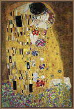 60213_FN2_- titled 'The Kiss' by artist Gustav Klimt - Wall Art Print on Textured Fine Art Canvas or Paper - Digital Giclee reproduction of art painting. Red Sky Art is India's Online Art Gallery for Home Decor - K349