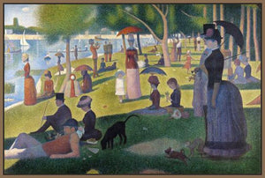 60109_FN2_- titled 'Sunday Afternoon on the Island of Grande Jatte 1864' by artist Georges Seurat - Wall Art Print on Textured Fine Art Canvas or Paper - Digital Giclee reproduction of art painting. Red Sky Art is India's Online Art Gallery for Home Decor - S1615
