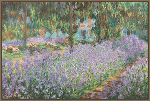 60103_FN3_- titled 'The Artist's Garden at Giverny' by artist Claude Monet - Wall Art Print on Textured Fine Art Canvas or Paper - Digital Giclee reproduction of art painting. Red Sky Art is India's Online Art Gallery for Home Decor - M680