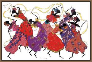 222223_FN4 'Lead Dancer in Purple Gown' by artist Augusta Asberry - Wall Art Print on Textured Fine Art Canvas or Paper - Digital Giclee reproduction of art painting. Red Sky Art is India's Online Art Gallery for Home Decor - 111_AAP103